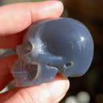 Grey Agate Carved Crystal Skull 