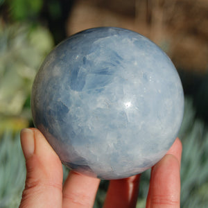 Large Blue Calcite Crystal Sphere