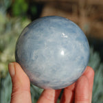 Large Blue Calcite Crystal Sphere