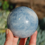 Large Blue Calcite Crystal Sphere