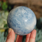 Large Blue Calcite Crystal Sphere
