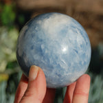 Large Blue Calcite Crystal Sphere