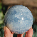 Large Blue Calcite Crystal Sphere