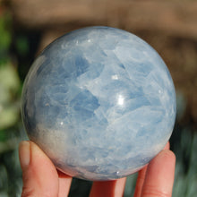 Load image into Gallery viewer, Large Blue Calcite Crystal Sphere
