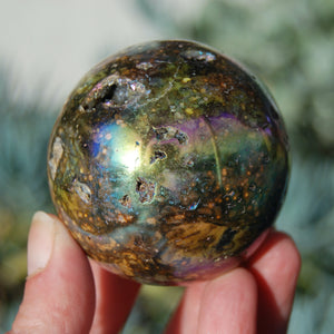 Angel Aura Ocean Jasper Geode Crystal Sphere