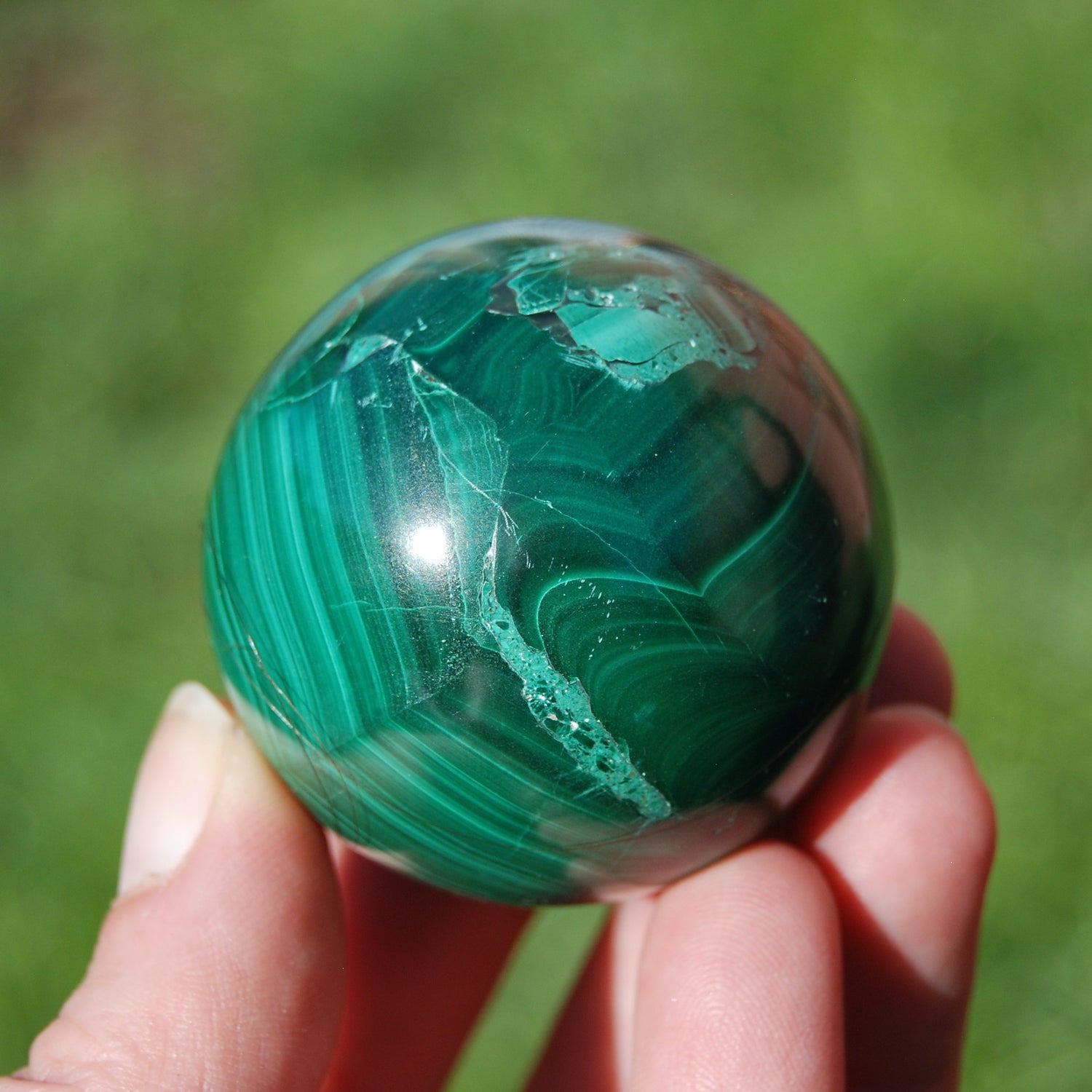 Natural Malachite Crystal Sphere