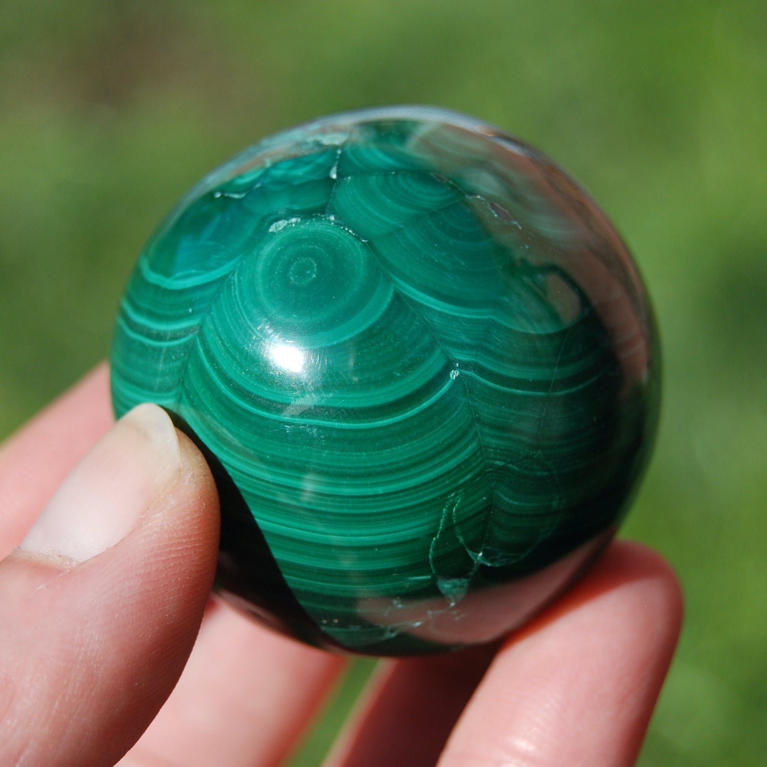 Natural Malachite Crystal Sphere