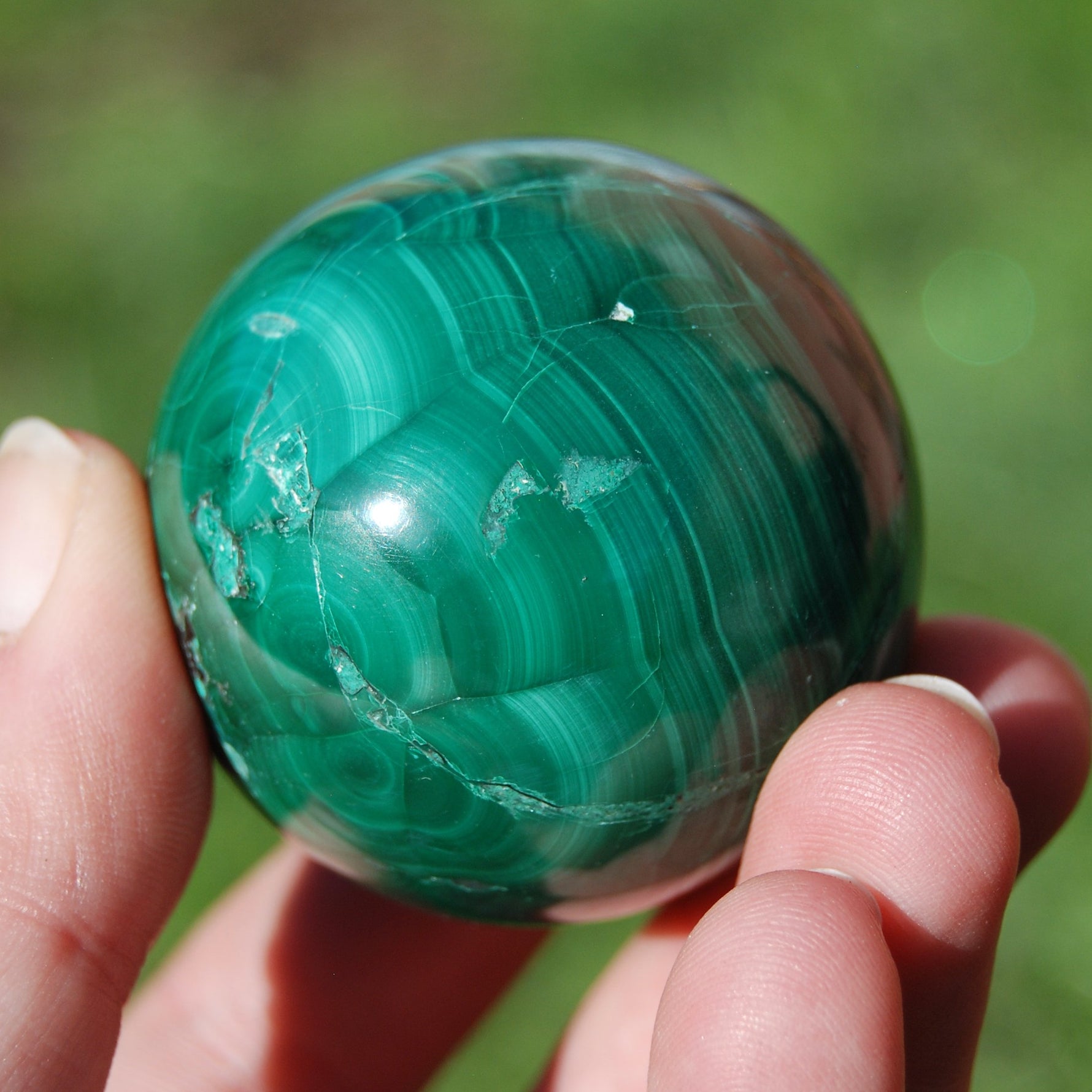 Natural Malachite Crystal Sphere