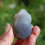Grey Agate Carved Crystal Skull Realistic Gemstone Carving