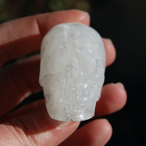 Clear Quartz Crystal Skull Realistic Carving