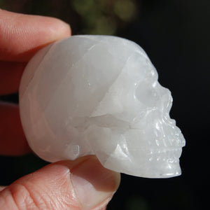 Clear Quartz Crystal Skull Realistic Carving