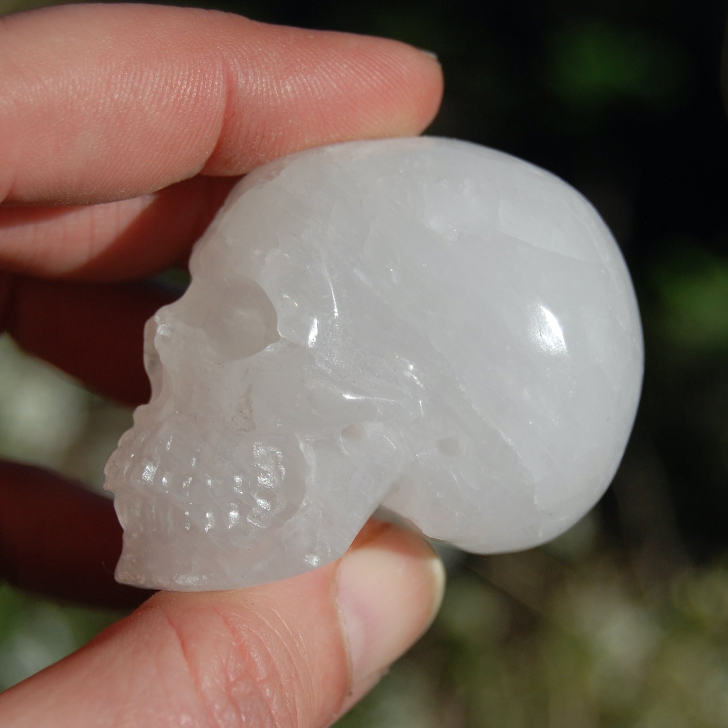 Clear Quartz Crystal Skull Realistic Carving