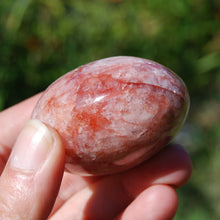 Load image into Gallery viewer, Fire Quartz Hematoid Crystal Polished Palm Stone 129g 2.25&quot;
