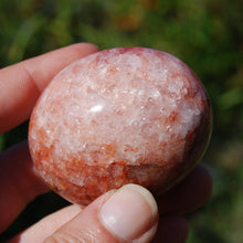 Load image into Gallery viewer, Fire Quartz Hematoid Crystal Polished Palm Stone 129g 2.25&quot;
