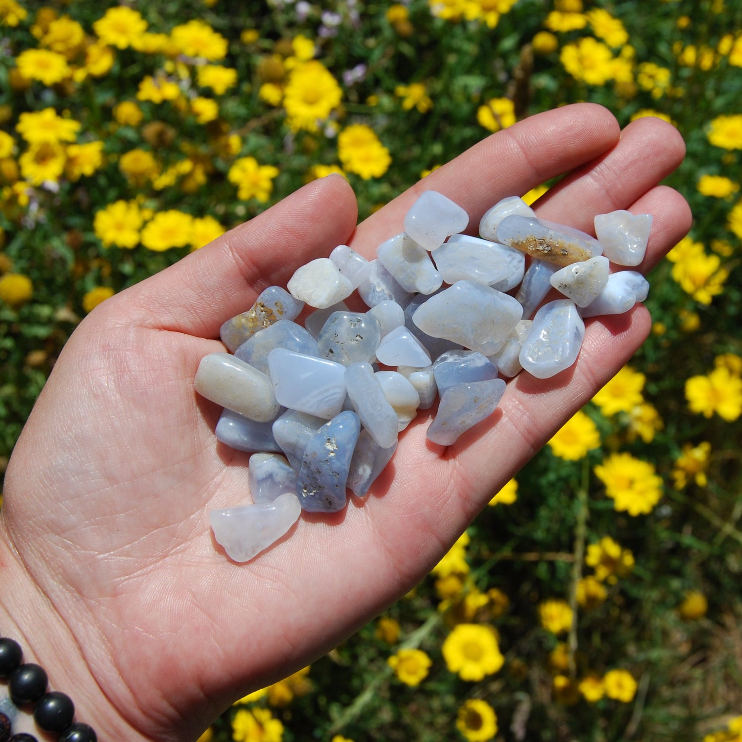Blue Lace Agate Crystal Tumbled Stones