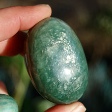 Load image into Gallery viewer, Amazonite Crystal Palm Stone from Brazil Flashy
