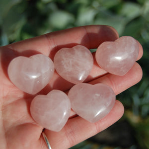 Rose Quartz Crystal Heart Shaped Palm Stone