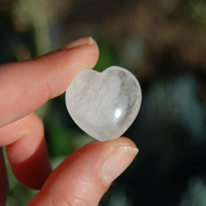 Clear Quartz Crystal Heart Shaped Palm Stones