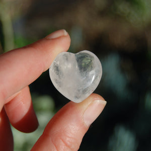 Clear Quartz Crystal Heart Shaped Palm Stones