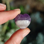 Chevron Dream Amethyst Heart Shaped Crystal Palm Stone