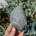Grey Orca Agate Crystal Flame Tower