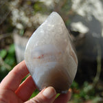 Grey Orca Agate Crystal Flame Tower