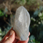 Grey Orca Agate Crystal Flame Tower