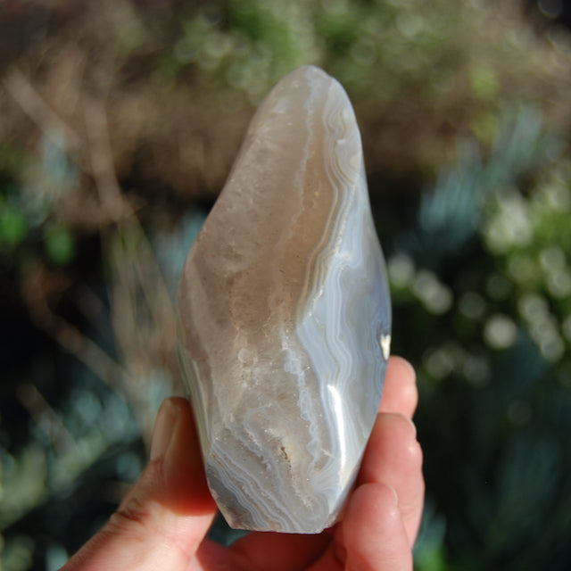 Grey Orca Agate Crystal Flame Tower