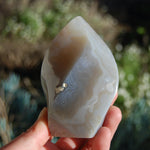Grey Orca Agate Crystal Flame Tower