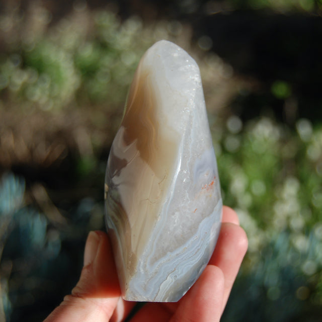 Grey Orca Agate Crystal Flame Tower