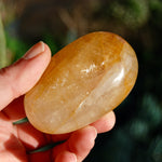 ONE Golden Healer Hematoid Quartz Crystal Palm Stone