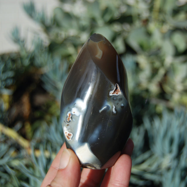 Orca Agate Crystal Flame Tower