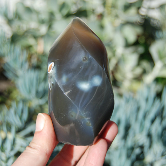 Orca Agate Crystal Flame Tower