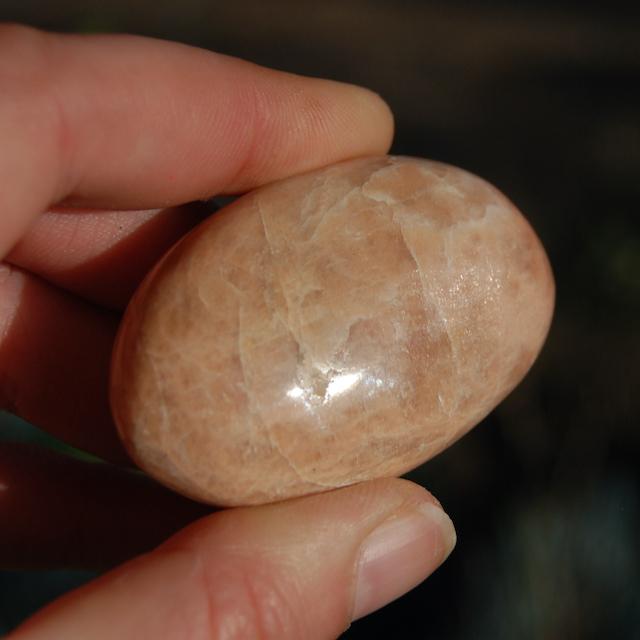 Peach Moonstone Crystal Palm Stone