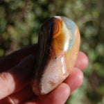 Polychrome Jasper Carved Crystal Palm Stone