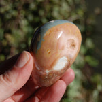 Polychrome Jasper Carved Crystal Palm Stone