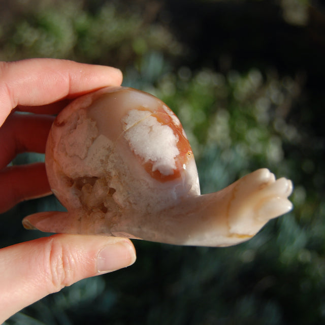Sakura Flower Agate Crystal Snail CarvingSakura Flower Agate Crystal Snail Carving
