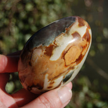 Load image into Gallery viewer, Polychrome Jasper Carved Crystal Palm Stone
