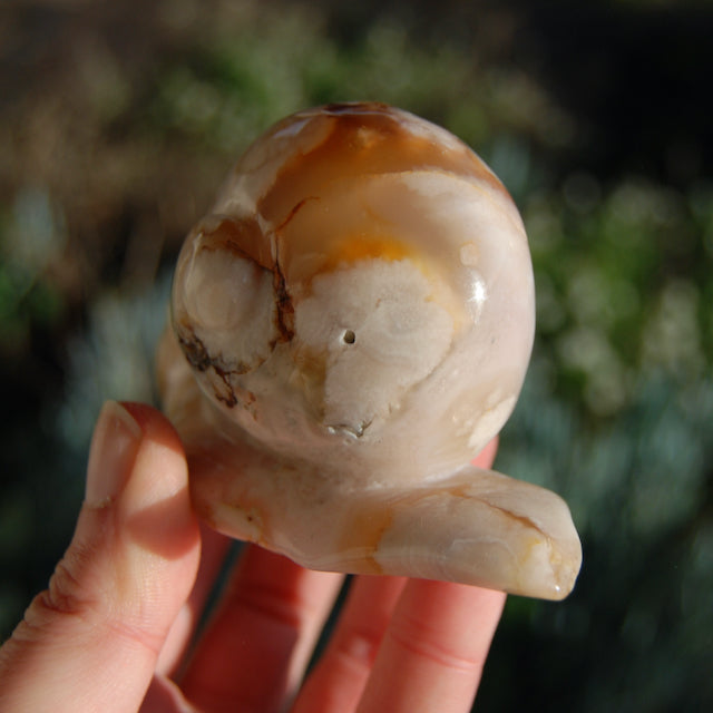 Sakura Flower Agate Crystal Snail CarvingSakura Flower Agate Crystal Snail Carving