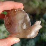 Sakura Flower Agate Crystal Snail Carving