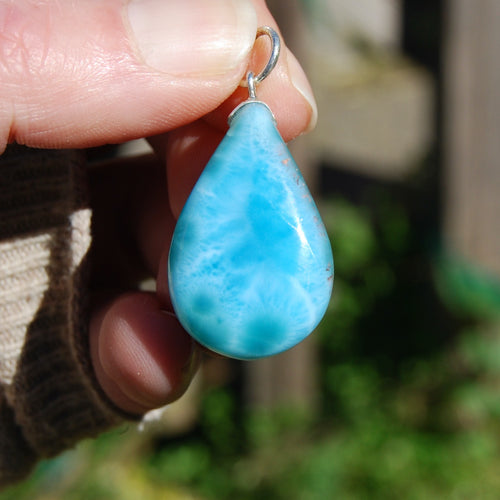 Larimar Crystal Pendant for Necklace