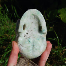 Load image into Gallery viewer, Huge Chrysocolla Crystal Skull, Realistic Gemstone Carving
