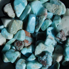 Load image into Gallery viewer, Larimar Crystal Small Tumbled Stones 20 Piece Lot
