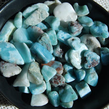 Load image into Gallery viewer, Larimar Crystal Small Tumbled Stones 20 Piece Lot
