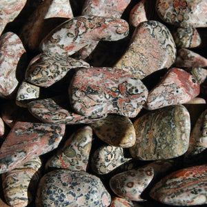 Pink Leopard Skin Jasper Tumbled Stones, Healing Crystals