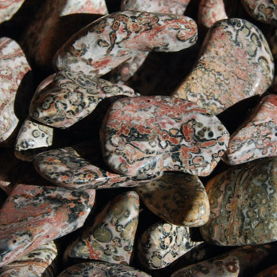 Pink Leopard Skin Jasper Tumbled Stones, Healing Crystals