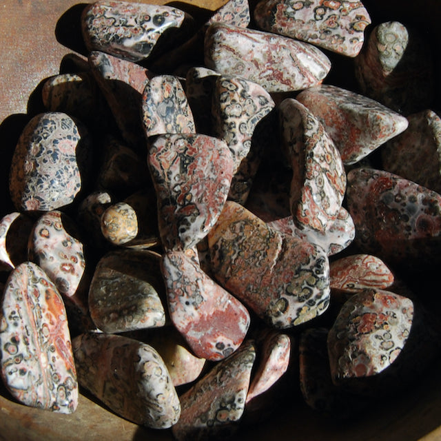 Pink Leopard Skin Jasper Tumbled Stones, Healing Crystals