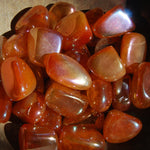 Aura Rose Quartz Crystal Tumbled Stones Orange Sunset 