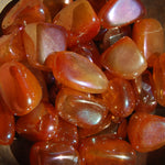 Aura Rose Quartz Crystal Tumbled Stones Orange Sunset 