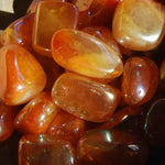 Aura Rose Quartz Crystal Tumbled Stones Orange Sunset 